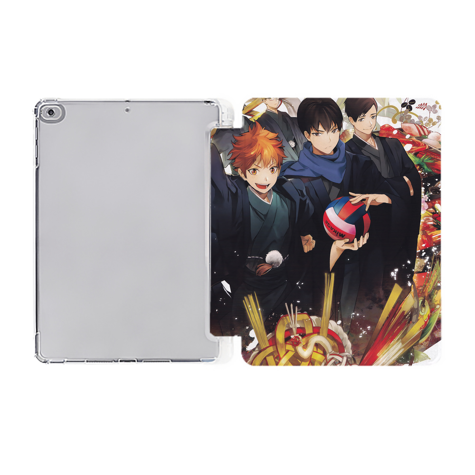 （画像用） ハイキュー!! Haikyu!! IPad ケース ペン収納付き 三つ折りスタンド PUレザー×シリコン 対応機種9.5/10.5/10.9インチ
